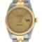 Rolex Mens 2 Tone Champagne Index 36MM Datejust Wristwatch