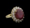 14KT Yellow Gold 8.00 ctw Ruby and Diamond Ring