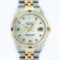 Rolex Mens 2 Tone MOP Sapphire Diamond Channel Set Datejust Wristwatch
