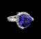 GIA Cert 8.52 ctw Tanzanite and Diamond Ring - 14KT White Gold