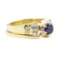 1.27 ctw Blue Sapphire And Diamond Ring And Band - 14KT Yellow Gold