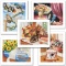 Fantastic Cats. Five piece set of Limited Edition Lithographs by Barbara Higgins