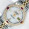 Rolex Ladies 2 Tone MOP & Sapphire Diamond Datejust Wriswatch With Rolex Box 26M