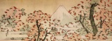 Hokusai - Mount Fuji Behind Cherry Trees and Flowers
