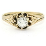 Antique 14kt Yellow and White Gold 0.30 ctw Diamond Solitaire Ring