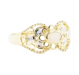 0.25 ctw Opal And Diamond Ring - 18KT Yellow Gold