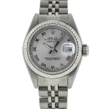 Rolex Ladies Stainless Steel Silver Roman 26MM Oyster Perpetual Datejust Wristwa