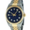 Rolex Mens 2 Tone Blue Diamond 36MM Oyster Perpetual Datejust Wristwatch