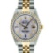 Rolex Mens 2 Tone Mother Of Pearl Diamond 36MM Datejust Wristwatch