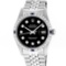 Rolex Mens Stainless Steel Black Diamond & Sapphire 36MM Datejust Wristwatch 36M