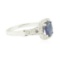 1.90 ctw Oval Brilliant Blue Sapphire And Diamond Ring - 14KT White Gold
