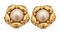 Chanel Gold Camelia Pearl Earrings