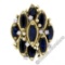 18kt Yellow Gold 7.37 ctw Marquise Sapphire & Diamond Tiered Cocktail Ring