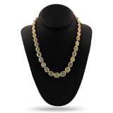 24.97 ctw Opal and 6.00 ctw Diamond 14K Yellow Gold Necklace