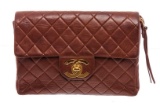 Chanel Vintage Brown Lambskin Leather CC Flap Backpack