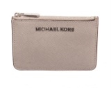 Michael Kors Grey Leather Jet Set Small Keychain Wallet