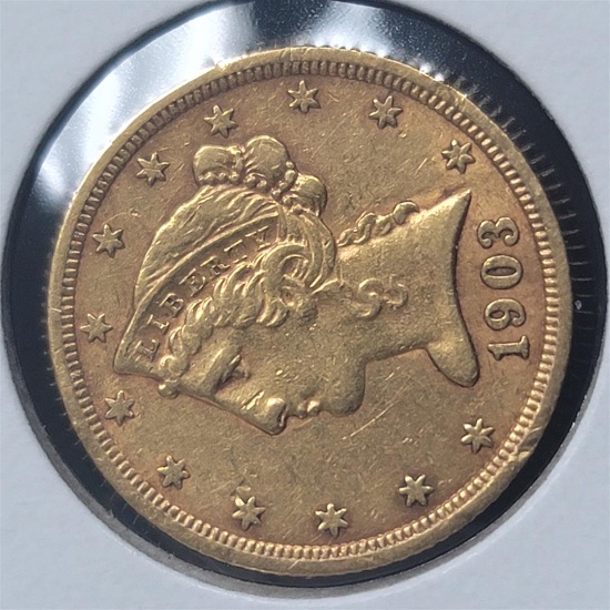 1903-S $5 Liberty Head Half Eagle AU