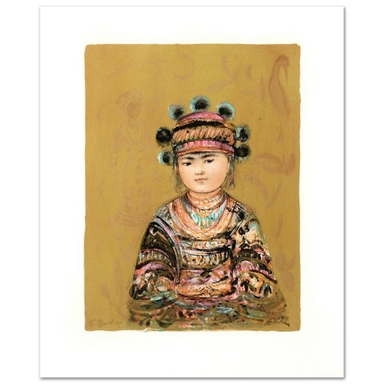 "Hill Tribe Youth" Limited Edition Lithograph by Edna Hibel (1917-2014), Numbere