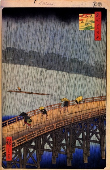 Hiroshige  - Sudden Shower over Shin-Ohashi Bridge