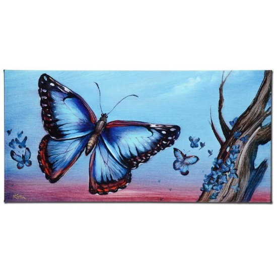"Morpho Butterflies" Limited Edition Giclee on Canvas by Martin Katon, Numbered