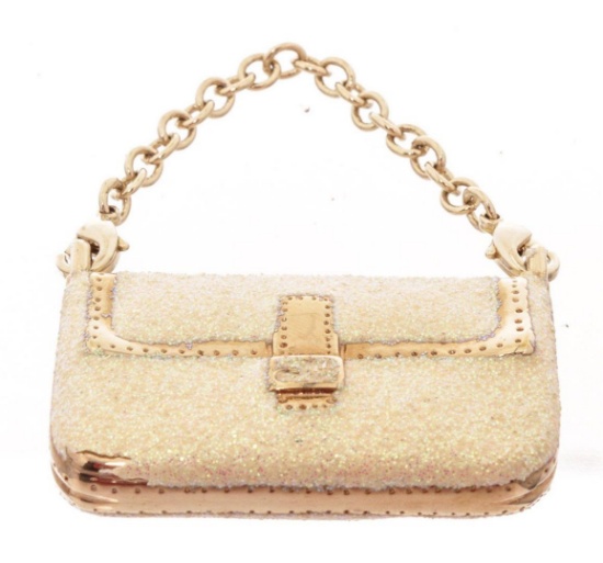 Fendi Gold Charm Glitter Shoulde Bag