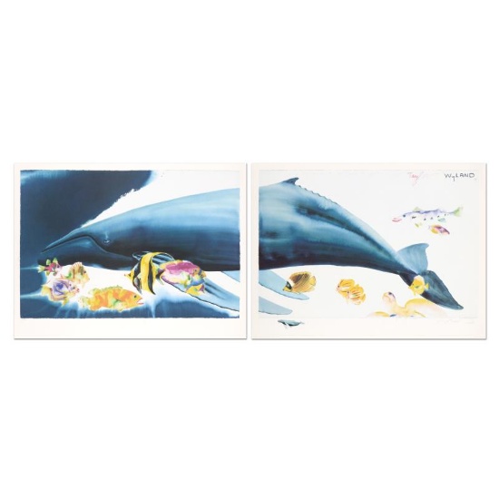 "I Want To Dive Into Your Ocean (Diptych)" Limited Edition Lithograph with Hand