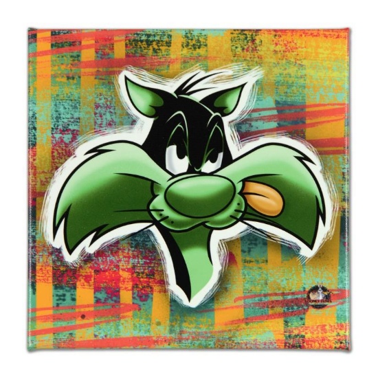 Looney Tunes, "Sylvester" Numbered Limited Edition on Canvas with COA. This piec