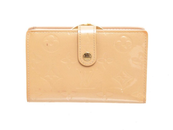 Louis Vuitton Beige Vernis Leather French Wallet