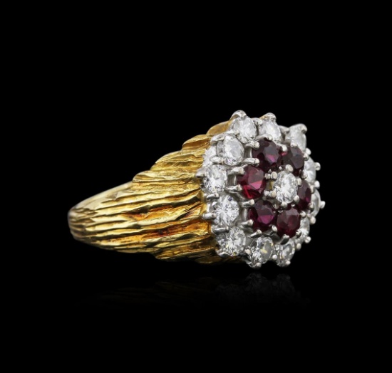 18KT Yellow Gold 1.26 ctw Ruby and Diamond Ring