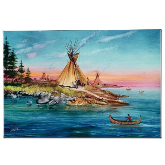 "Tipi Territory" Limited Edition Giclee on Canvas by Martin Katon, Numbered and