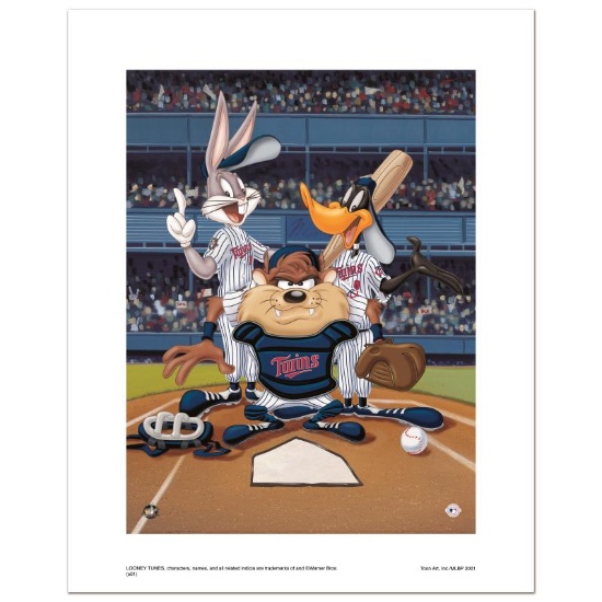 "At the Plate (Twins)" Numbered Limited Edition Giclee from Warner Bros. with Ce