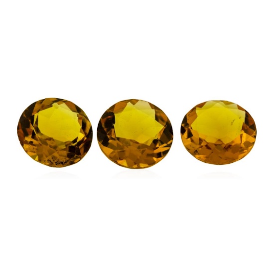 14.32 ctw.Natural Round Cut Citrine Quartz Parcel of Three