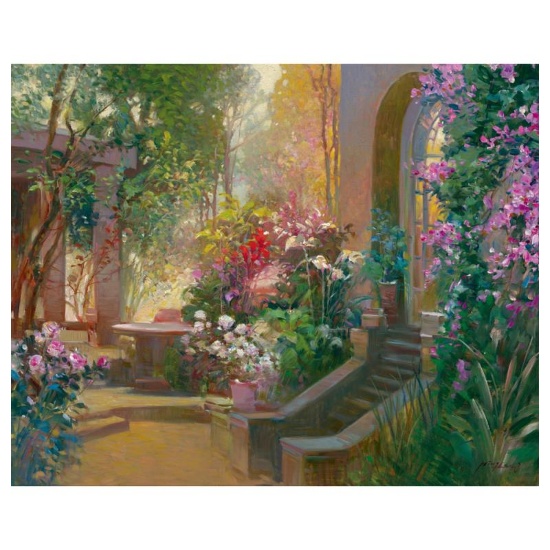 Ming Feng, "Sunlit Passage" Limited Edition on Canvas, Numbered and Hand Signed
