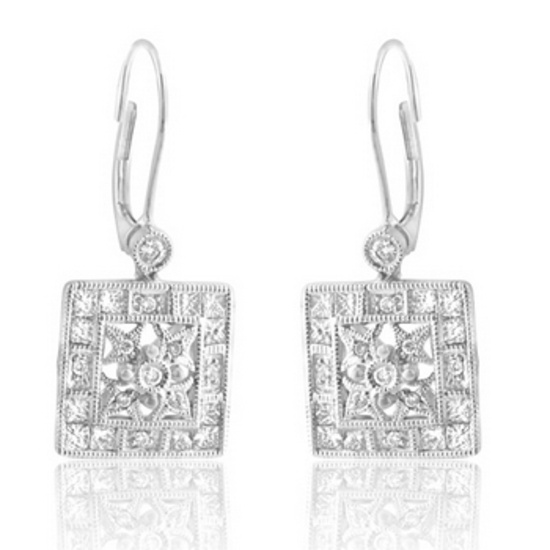 14k White Gold 1.16CTW Diamond Earrings, (I1-I2/H-I)