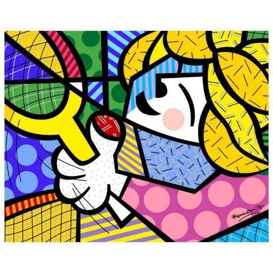 Romero Britto "Tennis Pro" Hand Signed Giclee on Canvas; Authenticated