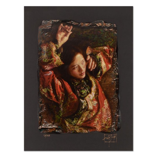 George Tsui, "Red Butterfly" Limited Edition Chiarograph, Numbered and Hand Sign