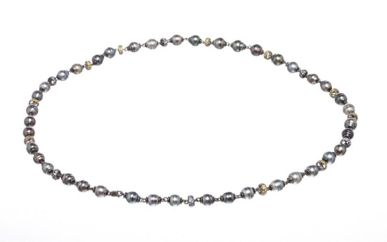Tahitian Circle Pearl Long Necklace