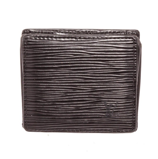 Louis Vuitton Black Epi Leather Boite Coin Case Wallet