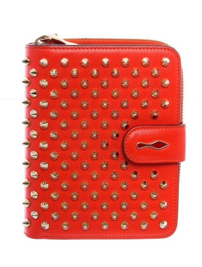 Christian Louboutin Red Leather Panettone Coin Purse Wallet