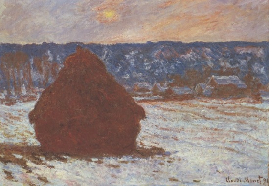 Claude Monet - Haystacks, Snow, Covered the Sky