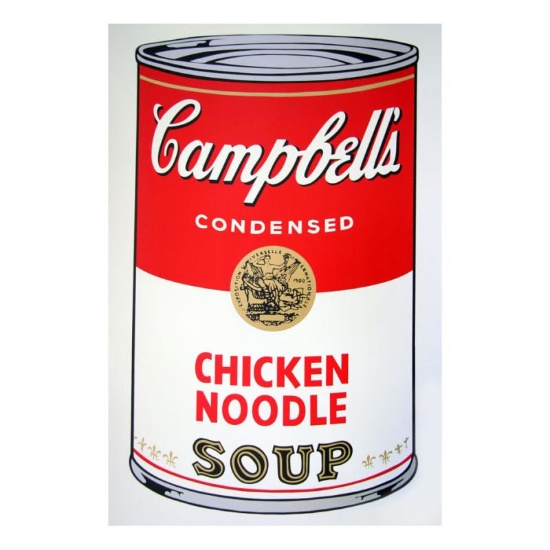 Andy Warhol "Soup Can 11.45 (Chicken Noodle)" Silk Screen Print from Sunday B Mo