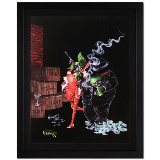 Michael Godard, "Ollie Capone" Framed Limited Edition on Canvas, Numbered and Si