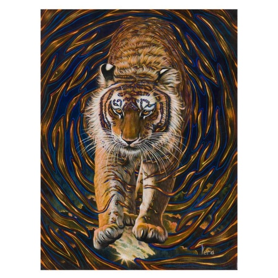 Vera V. Goncharenko, "Wild Tiger" Hand Signed Limited Edition Giclee on Canvas w