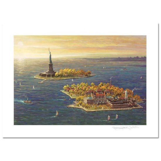 "Ellis Island, Fall" Limited Edition Mixed Media by Alexander Chen, Numbered and