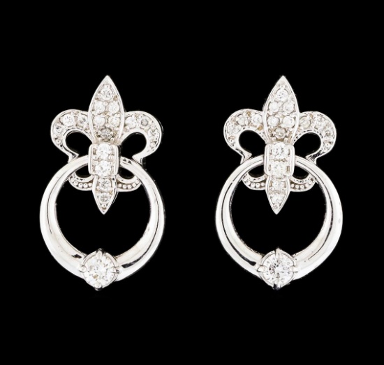 0.34 ctw Diamond Earrings - 14KT White Gold