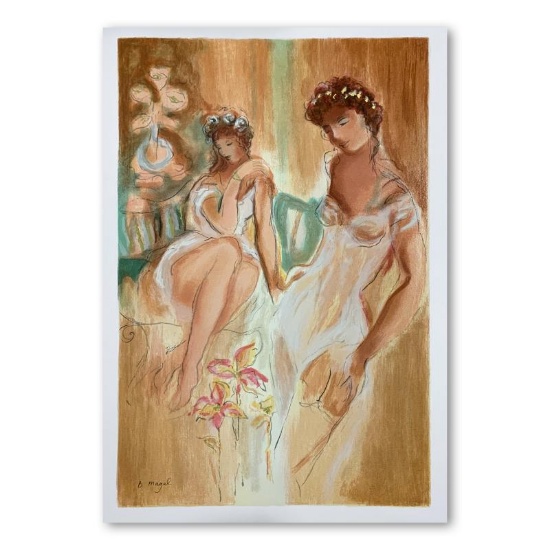 Batia Magal, "Sister" Hand Signed Limited Edition Serigraph on Paper with Letter