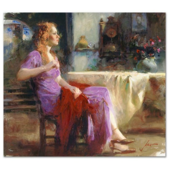 Pino (1939-2010), "Longing For" Artist Embellished Limited Edition on Canvas (36