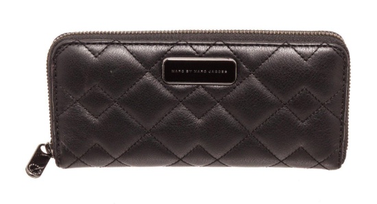 Marc By Marc Jacobs Black Quilted Leather Long Zippy Wallet