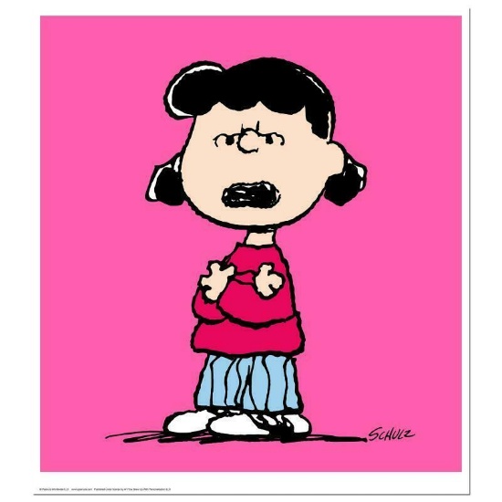 Peanuts, "Lucy: Pink" Hand Numbered Limited Edition Fine Art Print with Certific