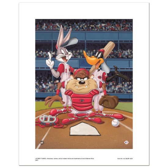 "At the Plate (Reds)" Numbered Limited Edition Giclee from Warner Bros. with Cer
